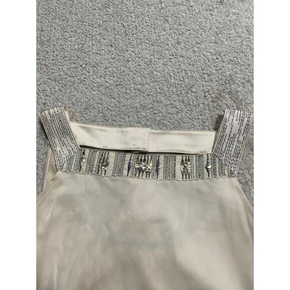 Elie Tahari Tamar Chiffon Silk Layered Blouse Womens Small Beaded Cream MSRP$268 - Picture 7 of 9